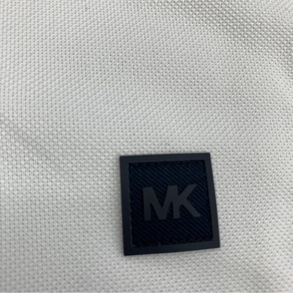 MK Half-Zip Polo Shirt White Michael Kors Size L - Picture 4 of 11